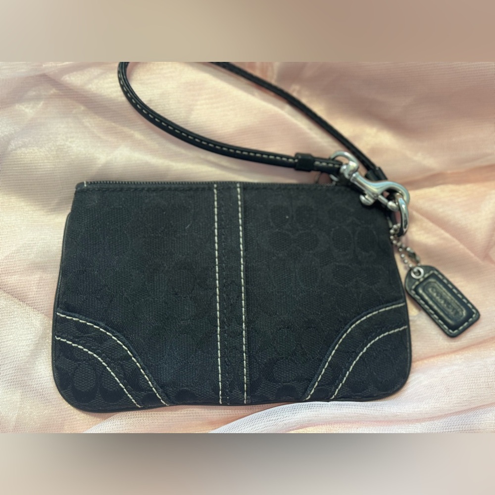 Coach Black Signature Wristlet